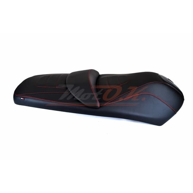 Seat cover compatible with Gilera GP800 2008-2011 black with red seams (B)