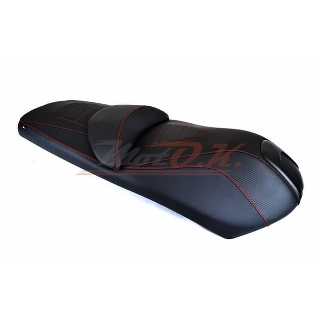Seat cover compatible with Gilera GP800 2008-2011 black with red seams (B)