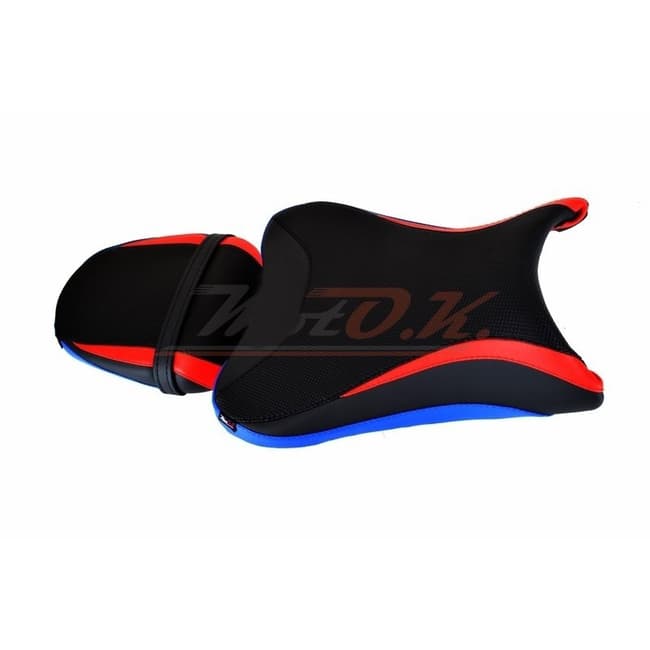 Seat cover compatible with Suzuki GSXR 600 / 750 2008-2010 black / red / blue (B)