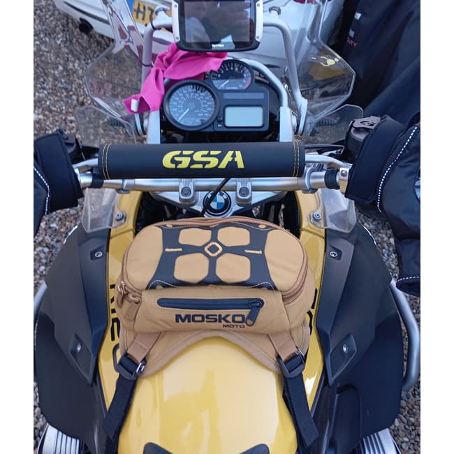 Querträgerpolster kompatibel mit BMW R1200GS Adventure (gelbes Logo)