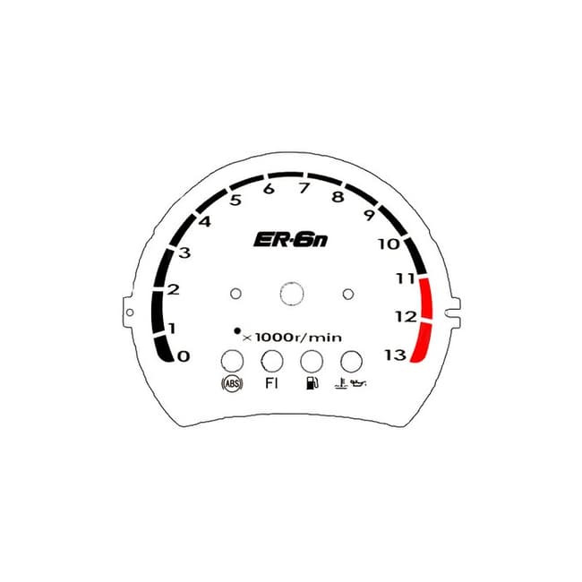 White speedometer gauge compatible with Kawasaki ER-6n 2005-2008