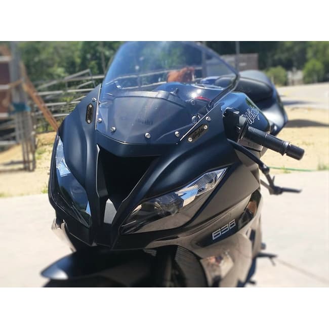 MOTORISE mirror blanking plates compatible with Kawasaki ZX-6R / ZX-636 2009-2018