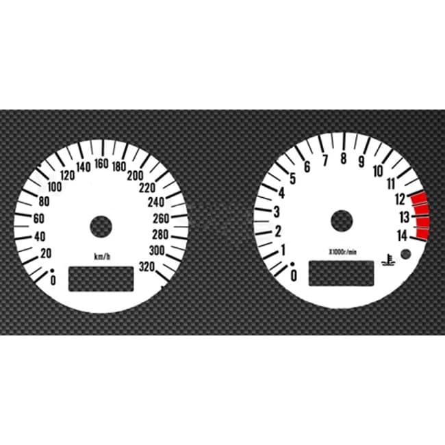 Tahometru alb și indicatori de viteză compatibile cu Kawasaki ZX-9R 2000-2003
