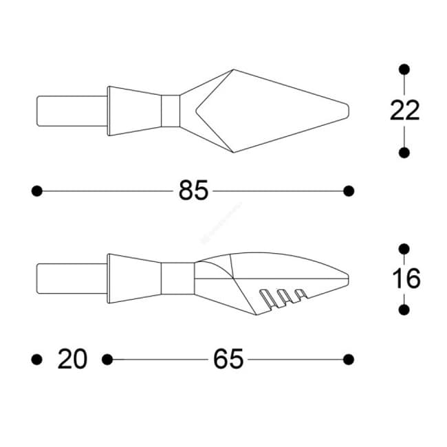 Barracuda X-LED indicators black (pair)