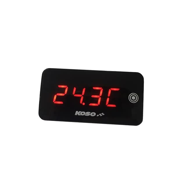 Koso super schlankes digitales Voltmeter & Thermometer mit roter Hintergrundbeleuchtung