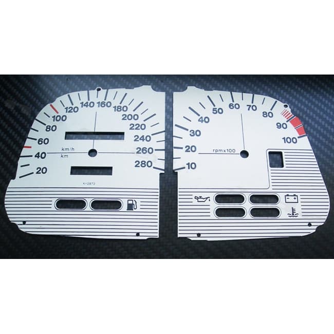 White speedometer and tachometer gauges compatible with BMW K1100RS 1992-1996