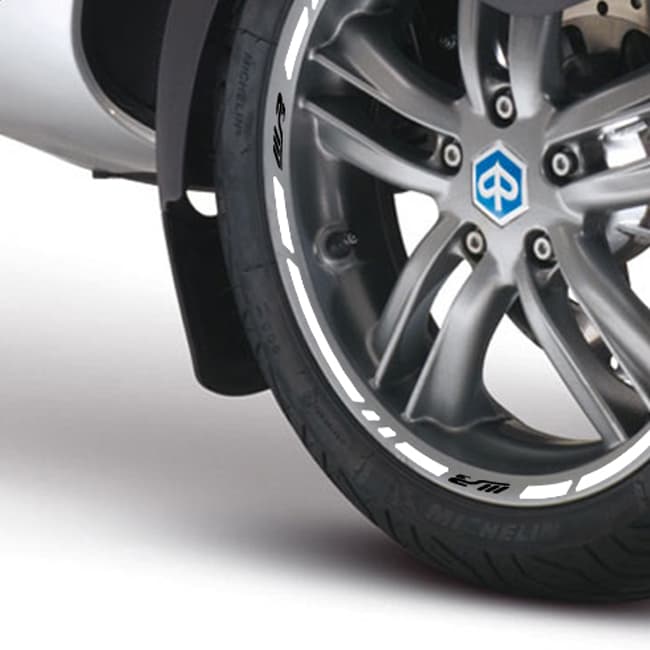 Wheel rim stripes with logos compatible with Piaggio MP3 - Stickers ...