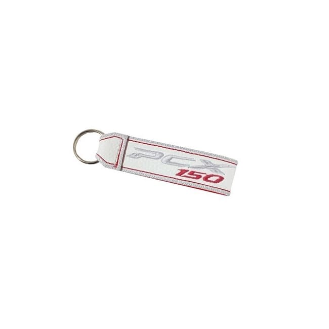 Porte-clés double face compatible avec Honda PCX 150 blanc
