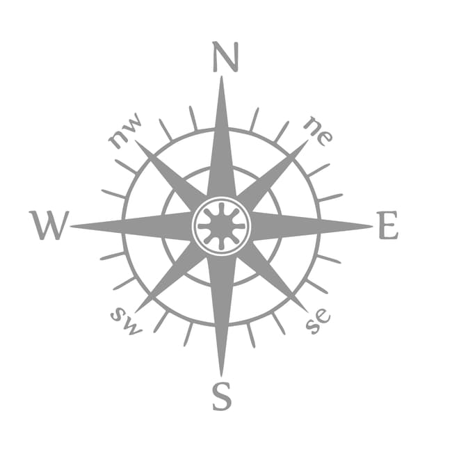 Compass decal silver