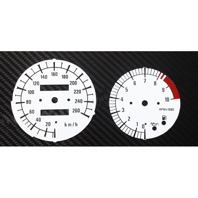 White speedometer and tachometer gauges compatible with BMW R1100S 1998-2005