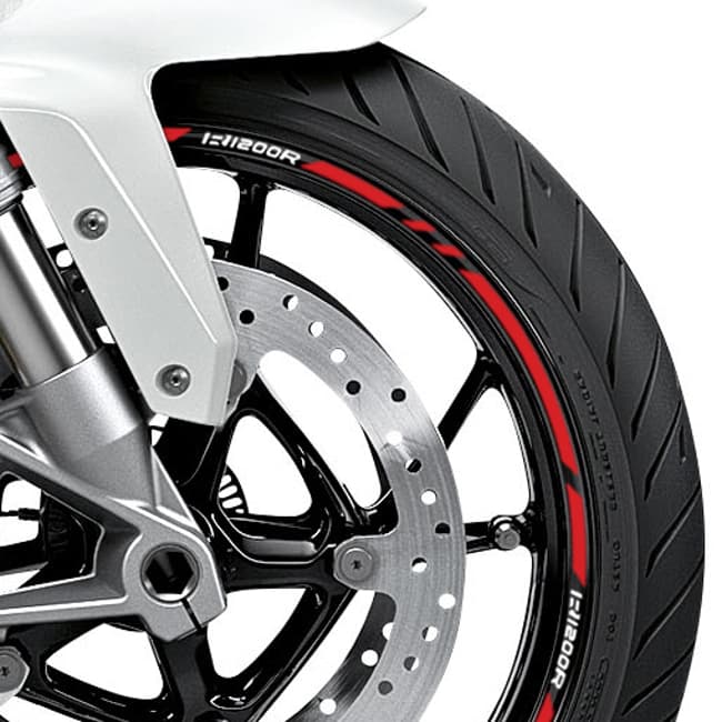 Wheel rim stripes with logos compatible with BMW R1200R 
