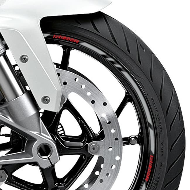Wheel rim stripes with logos compatible with BMW R1200R 