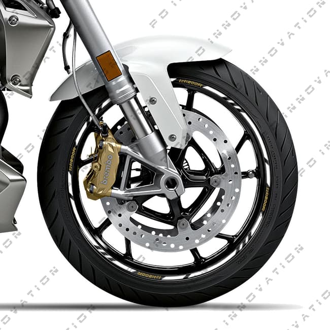 Wheel rim stripes with logos compatible with BMW R1200R 