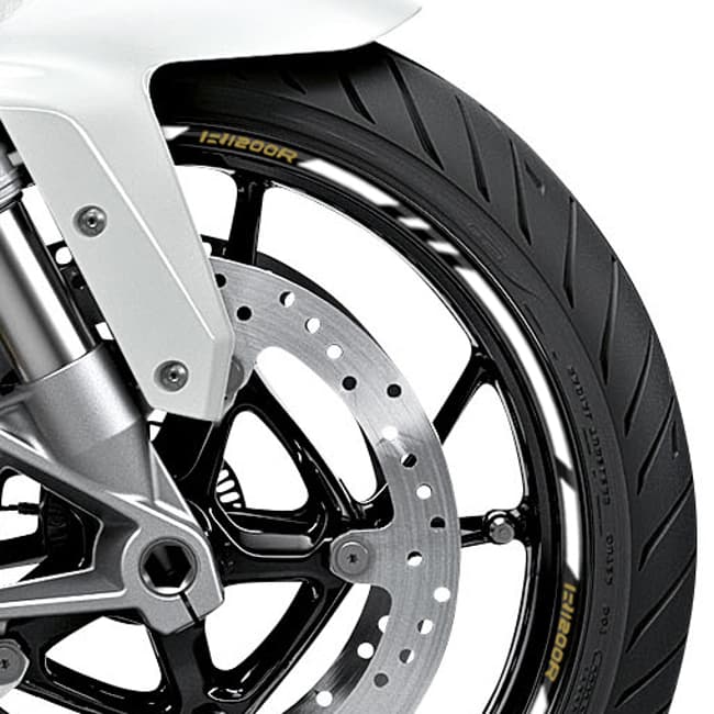 Wheel rim stripes with logos compatible with BMW R1200R 