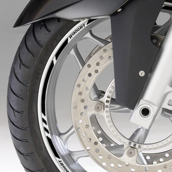 Wheel rim stripes with logos compatible with BMW R1200RT 