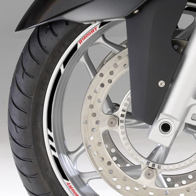 Wheel rim stripes with logos compatible with BMW R1200RT 