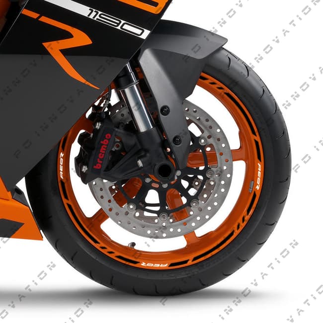 Wheel rim stripes with logos compatible with KTM RC8 