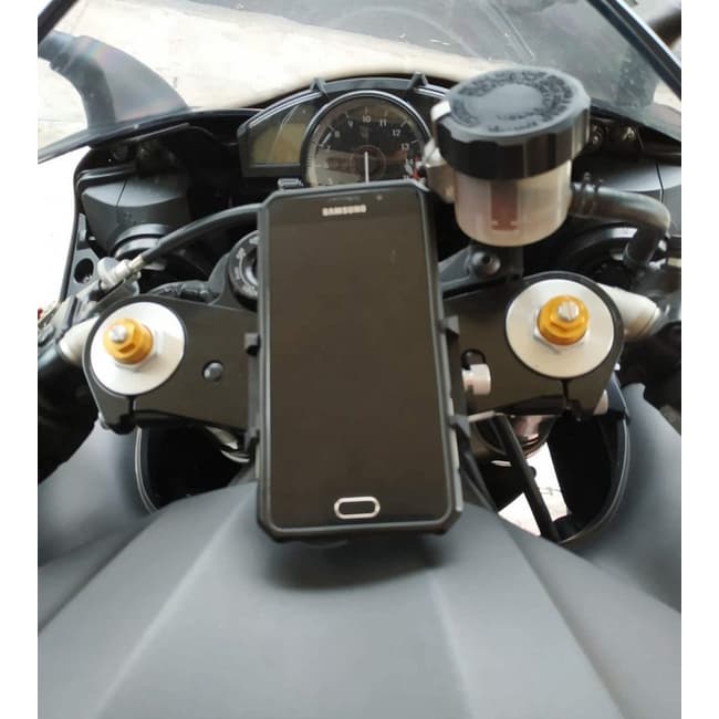 17.5-20.5mm Motorcycle Fork Stem Yoke Mount with Holder for iPhone 13 Mini (sku 58997) main image 0