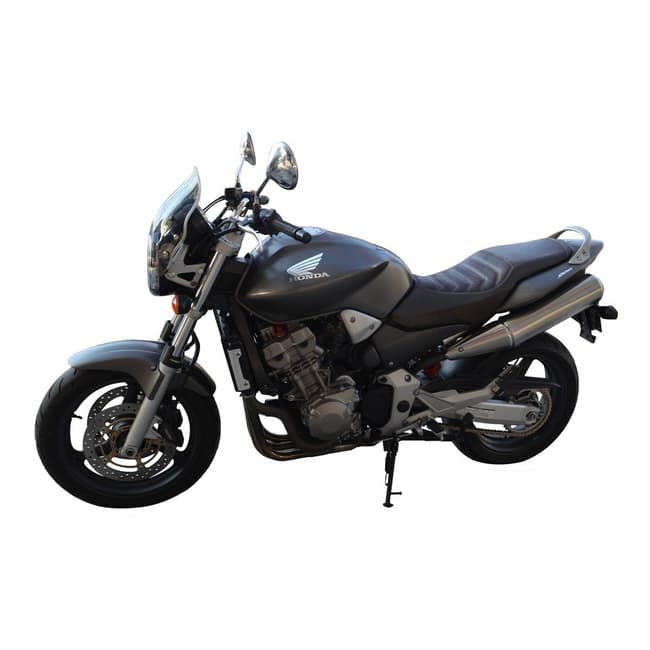 Sätesöverdrag kompatibelt med Honda CB900 Hornet 2002-2007 brunt med bruna sömmar (Äkta läder och Silvertex-textil)