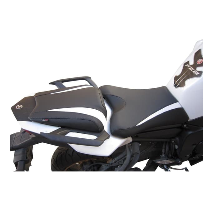 Seat cover compatible with Yamaha FZ8 Fazer 2010-2014 black / white (C)