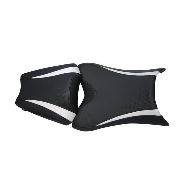 Seat cover compatible with Yamaha FZ8 Fazer 2010-2014 black / white (C)
