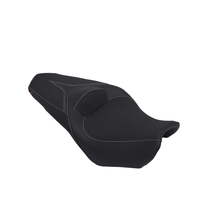Seat cover compatible with Honda VFR 1200F 2010-2015 black with white seams 