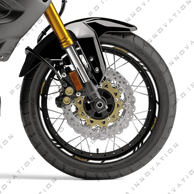 Wheel rim stripes with logos compatible with Yamaha Super Tenere 