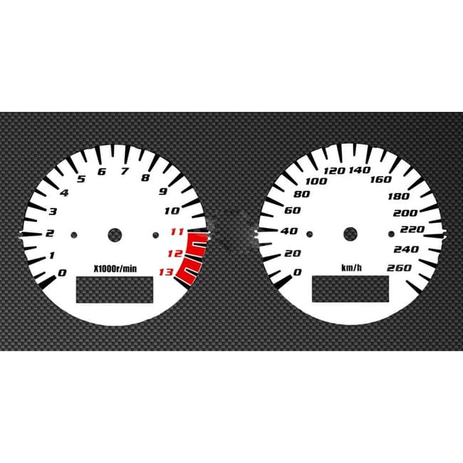Indicadores de velocímetro y tacómetro de color blanco compatibles con Suzuki GSF1200 Bandit 1996-2006