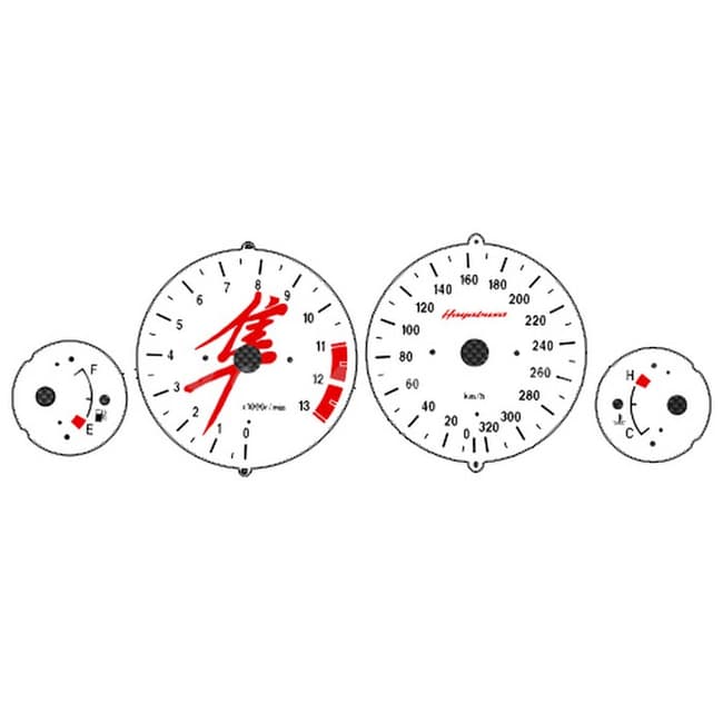 Witte snelheidsmeter en toerenteller, compatibel met Suzuki GSXR1300 Hayabusa 2001-2007