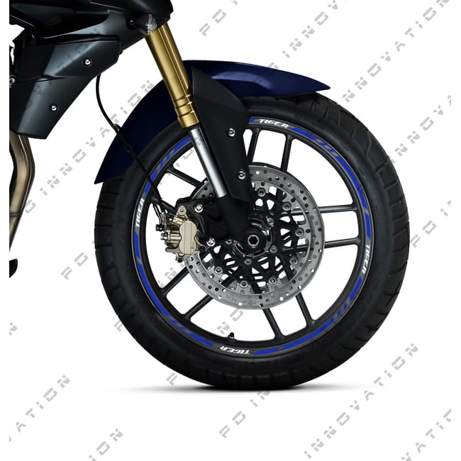 Wheel rim stripes with logos compatible with Triumph Tiger 1200 Rally Pro 2023 