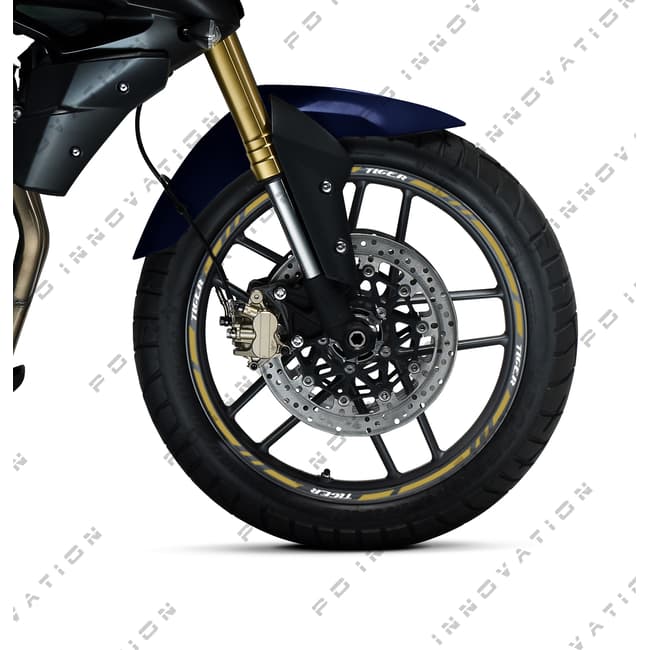 Wheel rim stripes with logos compatible with Triumph Tiger 1200 Rally Pro 2023 