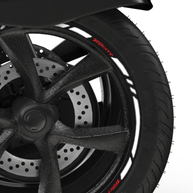Wheel rim stripes with logos compatible with Yamaha Tricity
