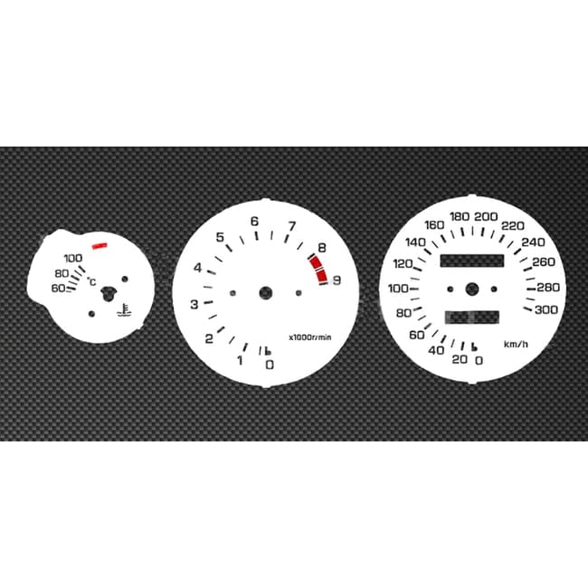 White speedometer and tachometer gauges compatible with Yamaha TRX850 1996-2000