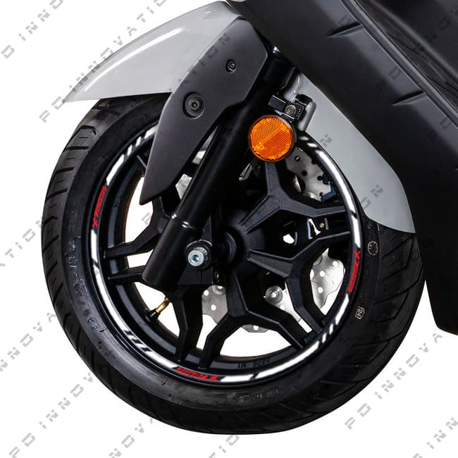 Wheel rim stripes with logos compatible with Kymco X-Town 