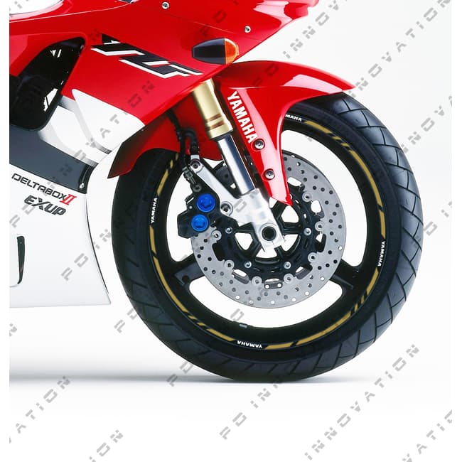 Wheel rim stripes with logos compatible with Yamaha 