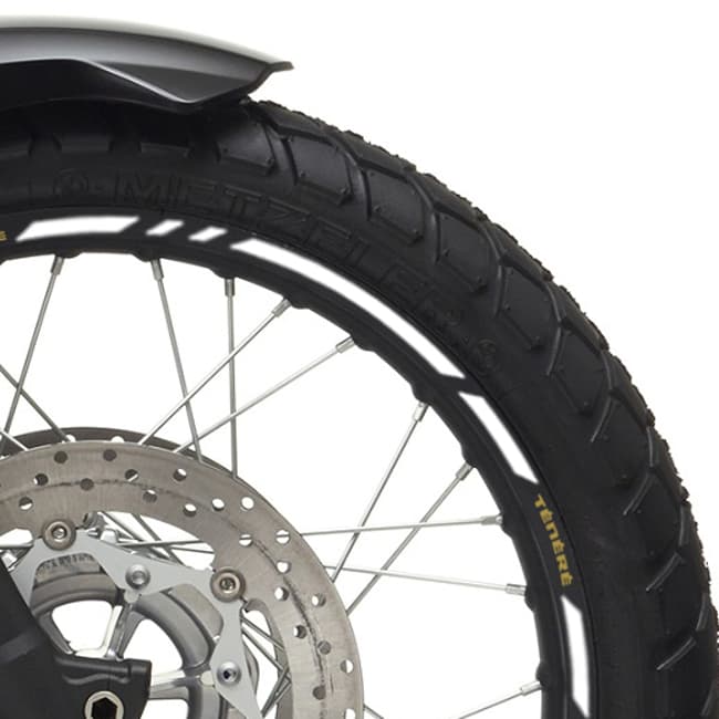 Wheel rim stripes with logos compatible with Yamaha XT660Z Tenere / Tenere 700 