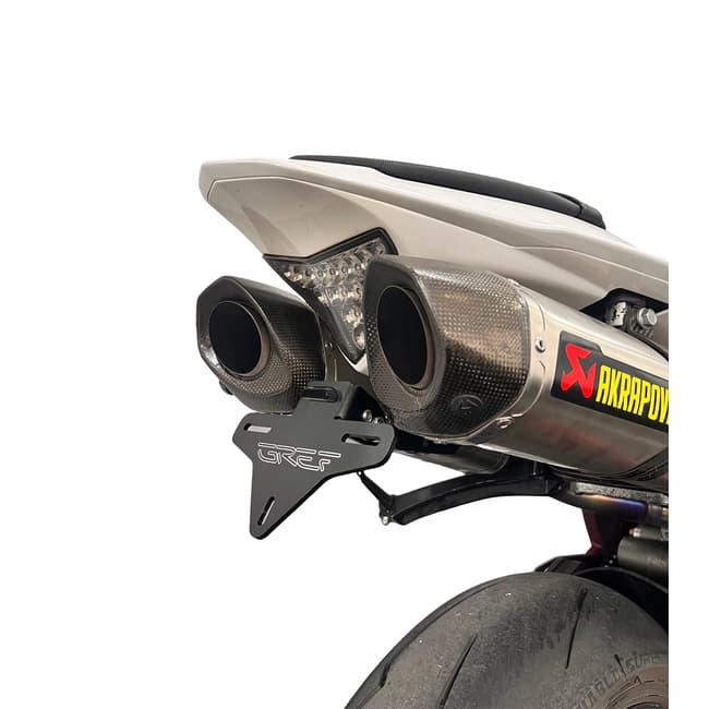 GREF license plate holder compatible with Yamaha YZF-R1 2009-2014 (with flip-up button)
