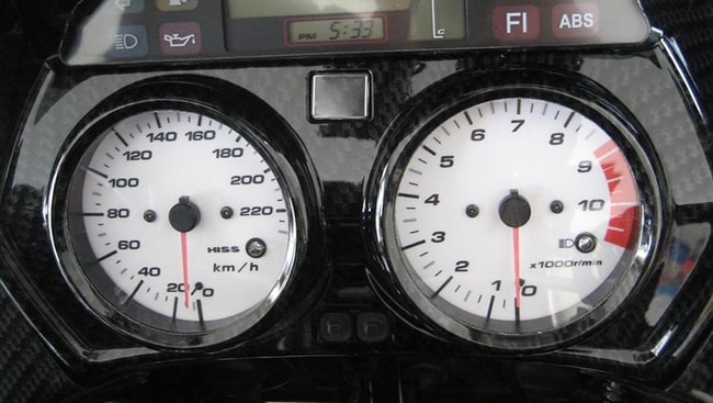 White speedometer and tachometer gauges for Honda XL1000V Varadero 2003-2007