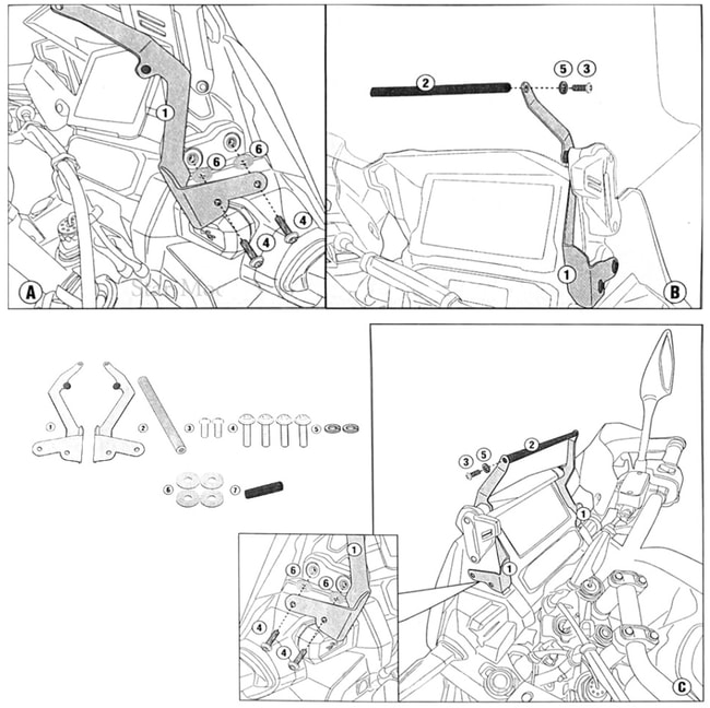 Support GPS de cockpit pour Honda CRF1100L Africa Twin Adventure Sports 2020-2023