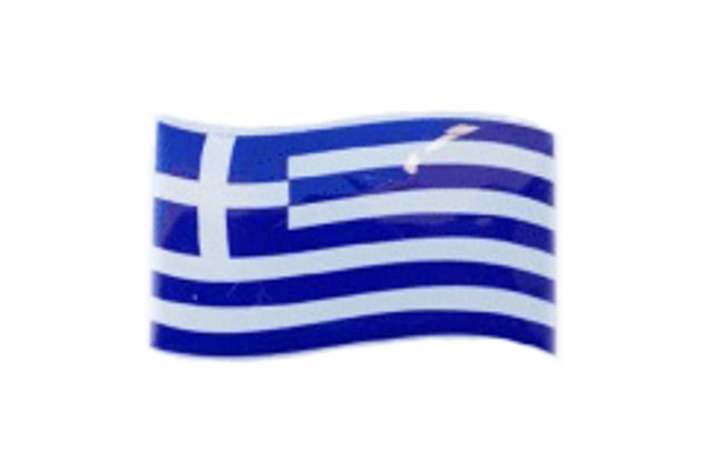 Grecka falowana flaga naklejka 3D