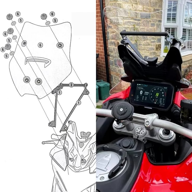 Cockpit GPS-beugel voor Ducati Multistrada V4 2021-2023