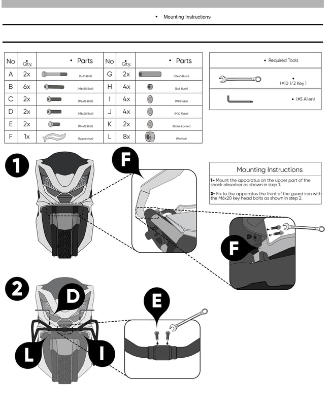 Honda PCX 125 2021-2023 için GPK çarpma çubukları