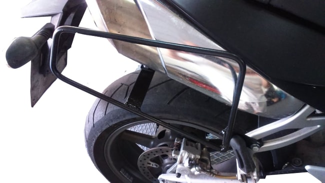 Rack de malas macias Moto Discovery para KTM 990 Super Duke 2005-2013 com escapamentos de estoque