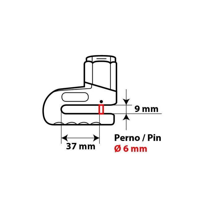 Bloqueo del disco de freno (Pasador Ø 6mm)