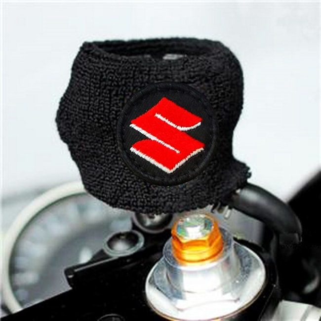 Brake/clutch fluid reservoir cover sock for Suzuki models
