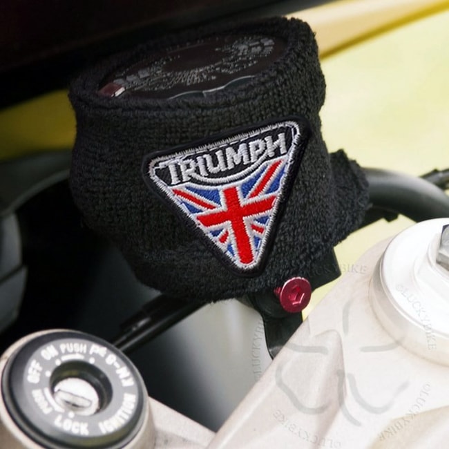 Brake/clutch fluid reservoir cover sock for Triumph models