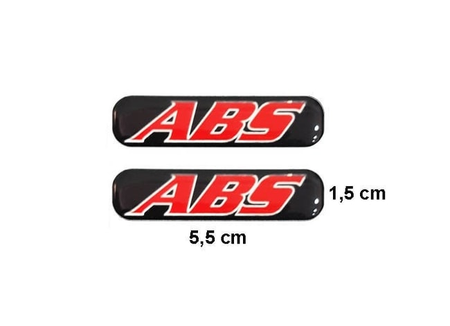 ABS 3D stickers black-red (pair)