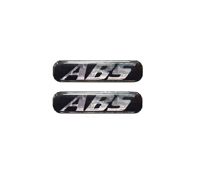 ABS 3D-klistermärken svart-krom (par)