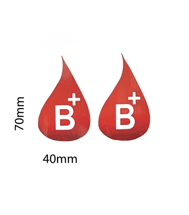 Zestaw naklejek z grupami krwi B+