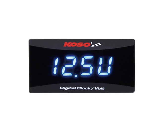 Ψηφιακό βολτόμετρο & ρολόι Koso Super Slim μπλε